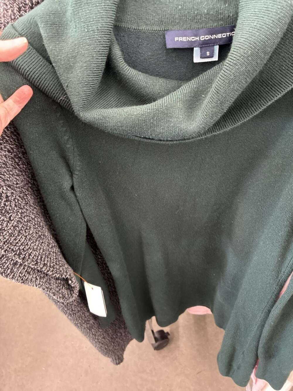 French Connection Cowl Neck Sweater Size S Green